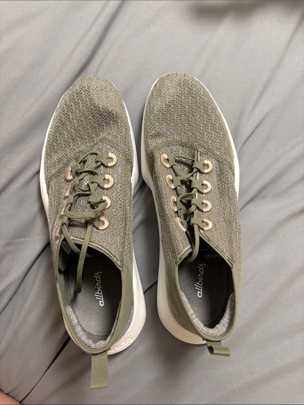 NWOT allbirds Olive Knit Low-Top Sneakers with White Sole